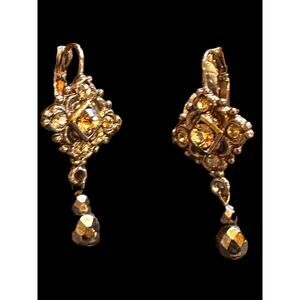 Gun Metal Vintage Pierced Drop Earrings